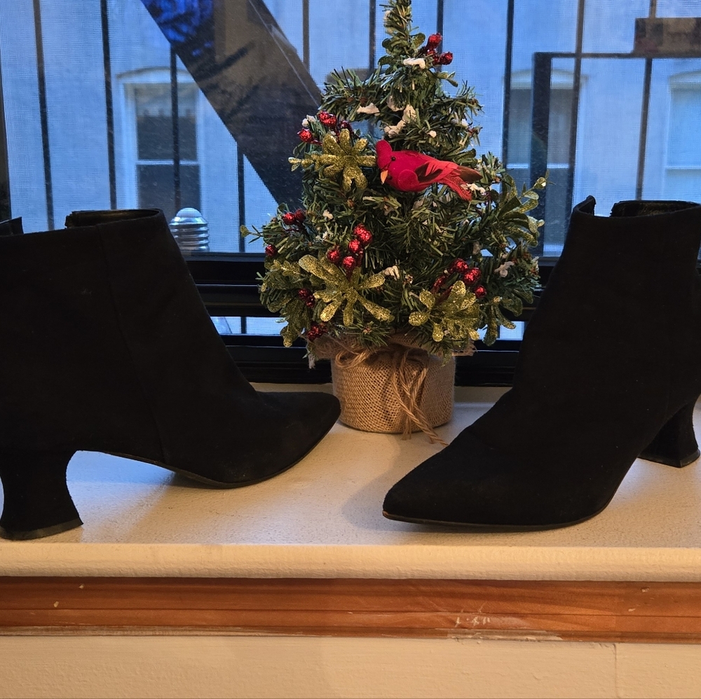 Black Suede Italian Booties
